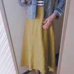 ４０代小晴れ的コーデ　２０１８年春夏 ミラオーウェン　リネンスカートの着こなし方